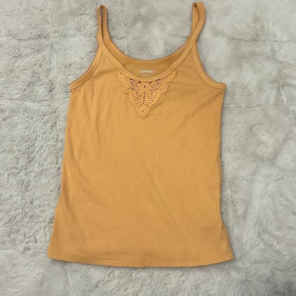 Yellowish orange crochet boho cami top